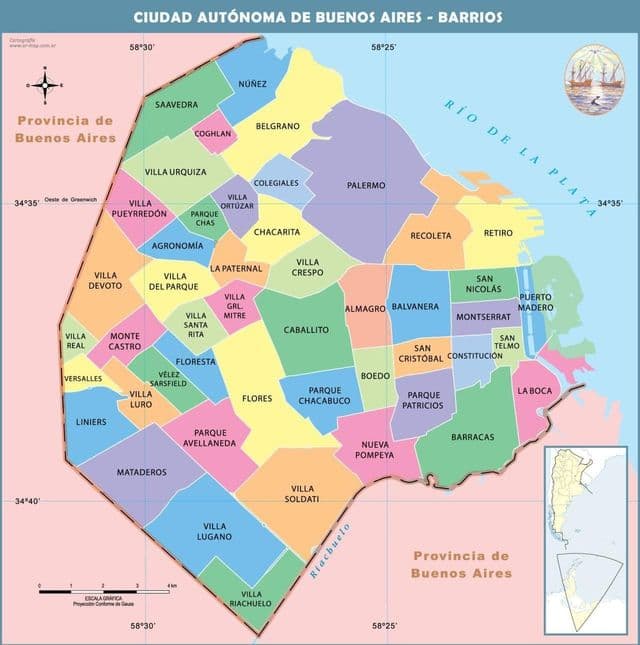 Buenos Aires neighborhoods map